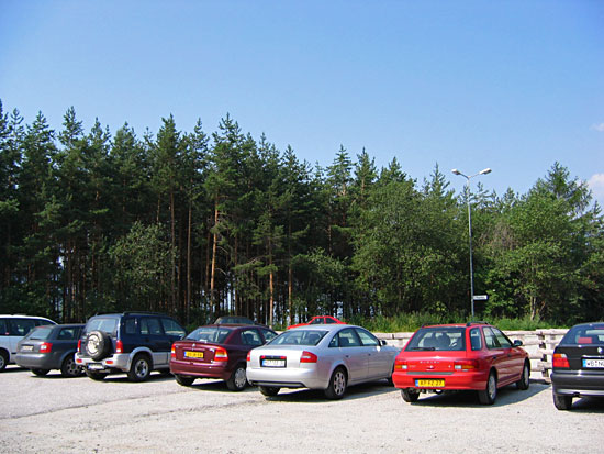 Parkeerplaats bij het kabelbaanstation van Plose